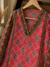 Ruby Mosaic Chanderi Unstitched Suit Set with Printed Dupatta