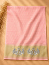 Blush Pink Linen Cotton Suit Set with Embroidered Dupatta