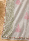 Ivory Floral Cotton Suit Set with Printed Dupatta