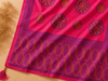 Fuchsia Russian Silk Suit Set with Geometric Printed Dupatta