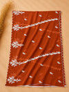 Rust Cotton Embroidered Suit Set with Embroidered Kota Doria Dupatta
