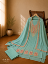 Firoza Zari Mul Unstitched Suit Set with Embroidered Dupatta