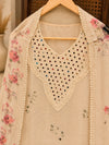 Ivory Floral Muslin Suit Set