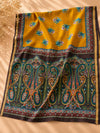 Premium Mustard Floral Printed Dress Material with Paisley Printed Dupatta | Unstitched Suit Set