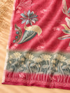 Blush Pink Pure Jamdani Suit Set with Floral Printed Dupatta