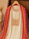 Ivory Pure Tissue Shimmer Suit Set with Digital Printed Chinnon Dupatta