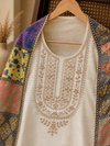 Ivory Tissue Shimmer Suit Set with Patchwork Printed Dupatta