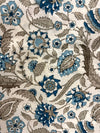 Ivory & Blue Pure Cotton Suit Set with Floral Handblock-Inspired Print