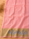 Blush Pink Linen Cotton Suit Set with Embroidered Dupatta