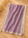 Lavender Shimmer Tissue Suit Set with Embroidered Yoke