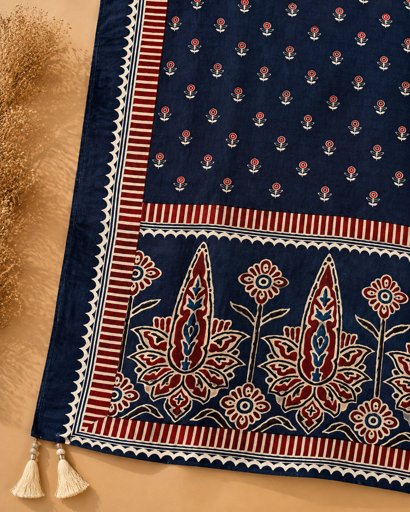 Royal Indigo Muslin Suit Set