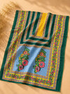 Jaam Cotton Printed Suit Set with Cotton Dupatta & Rayon Bottom – Emerald Green