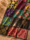 Ivory Tissue Shimmer Suit Set with Patchwork Printed Dupatta