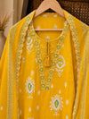 Sunshine Yellow Printed Cotton Suit Set with Dupatta