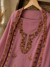 Mauve Meadow Mul Crush Unstitched Suit Set with Embroidered Dupatta