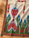 Ivory Linen Cotton Suit Set with Multicolor Embroidered Yoke & Printed Dupatta