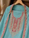 Firoza Zari Mul Unstitched Suit Set with Embroidered Dupatta