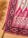 Ivory Muslin Suit Set with Ikat-Inspired Dupatta & Mirror Work