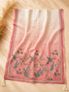 Peach Kota Banarasi Booti Suit Set with Peacock Printed Dupatta