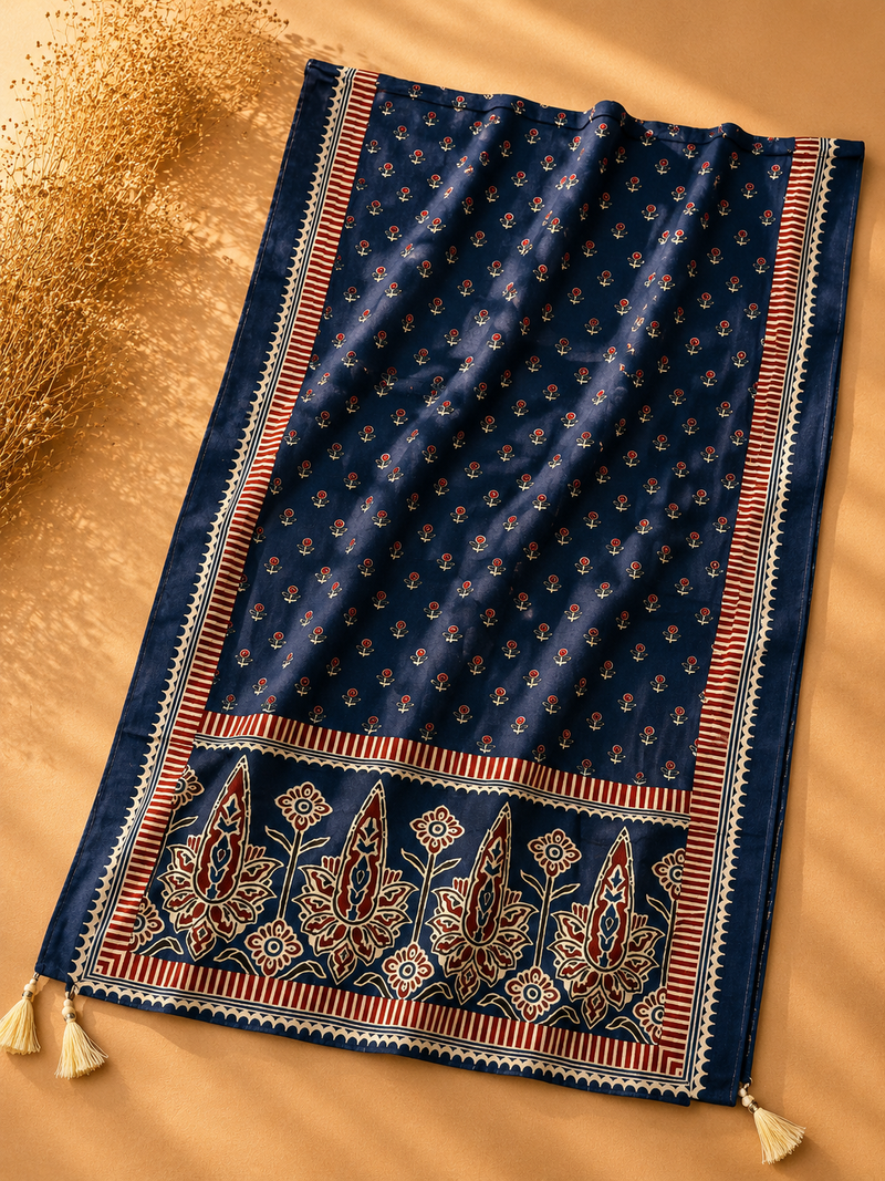 Royal Indigo Muslin Suit Set