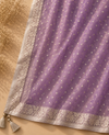 Lavender Shimmer Tissue Suit Set with Embroidered Yoke